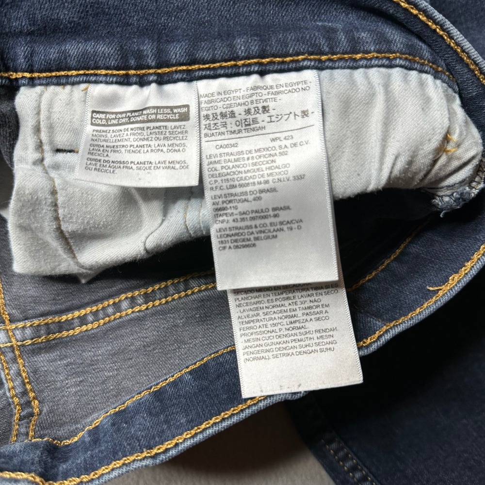 Levis 514 Straight Fit Mens 38x30 Dark Wash‎ Blue Stretch Denim Jeans 00514-1283 - Picture 9 of 13
